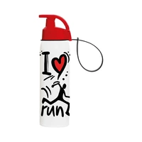 GARRAFA DE ÁGUA HEREVIN RUN 161415-010 500ML BRANCO - VERMELHO