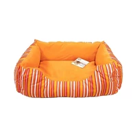 CAMA PARA MASCOTA PAWISE RAYAS NARANJA