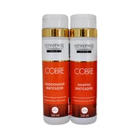 KIT SHAMPOO Y ACONDICIONADOR KERABRASIL MATIZADOR COBRE 250ML